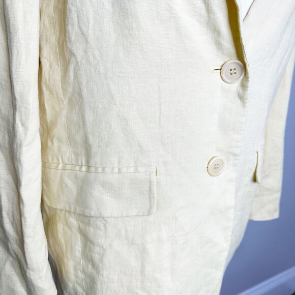 Madewell Womens The Oversized Blazer in 100% Linen Light Straw Small - Picture 3 of 7